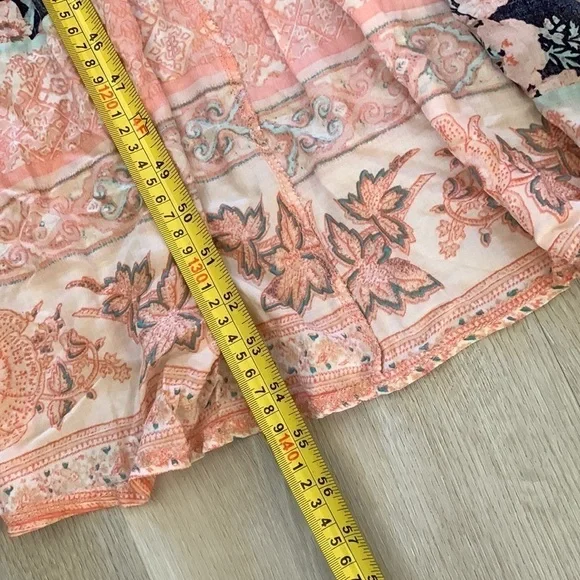 Selfie Leslie Floral Wrap Dress large maxi bohemian ruffle size L cottagecore - Picture 5 of 16